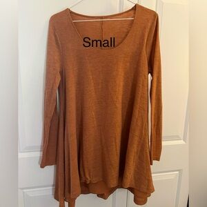 Rust Orange Long Sleeve oversized top